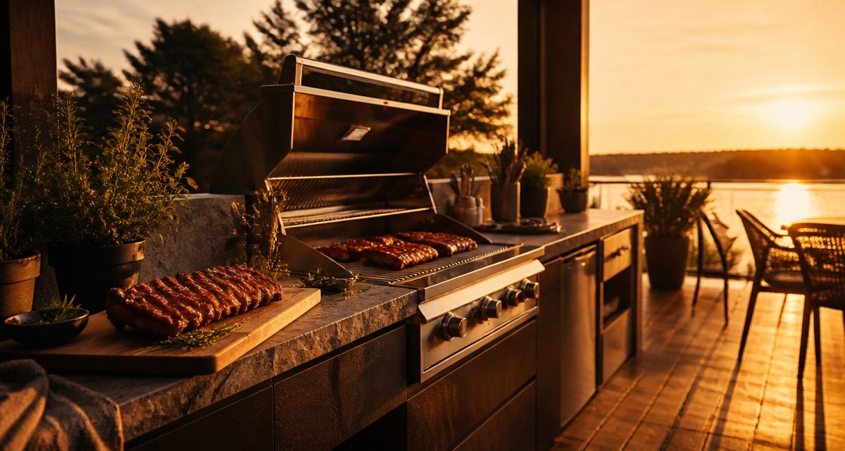 barbecue cuisine extérieure inox terrasse