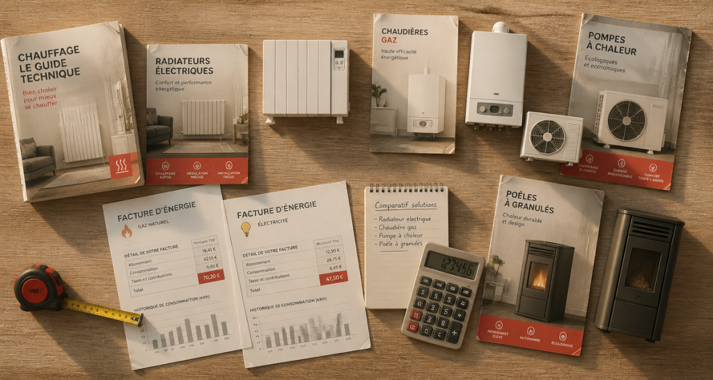 chauffage prix objets comparés sur table