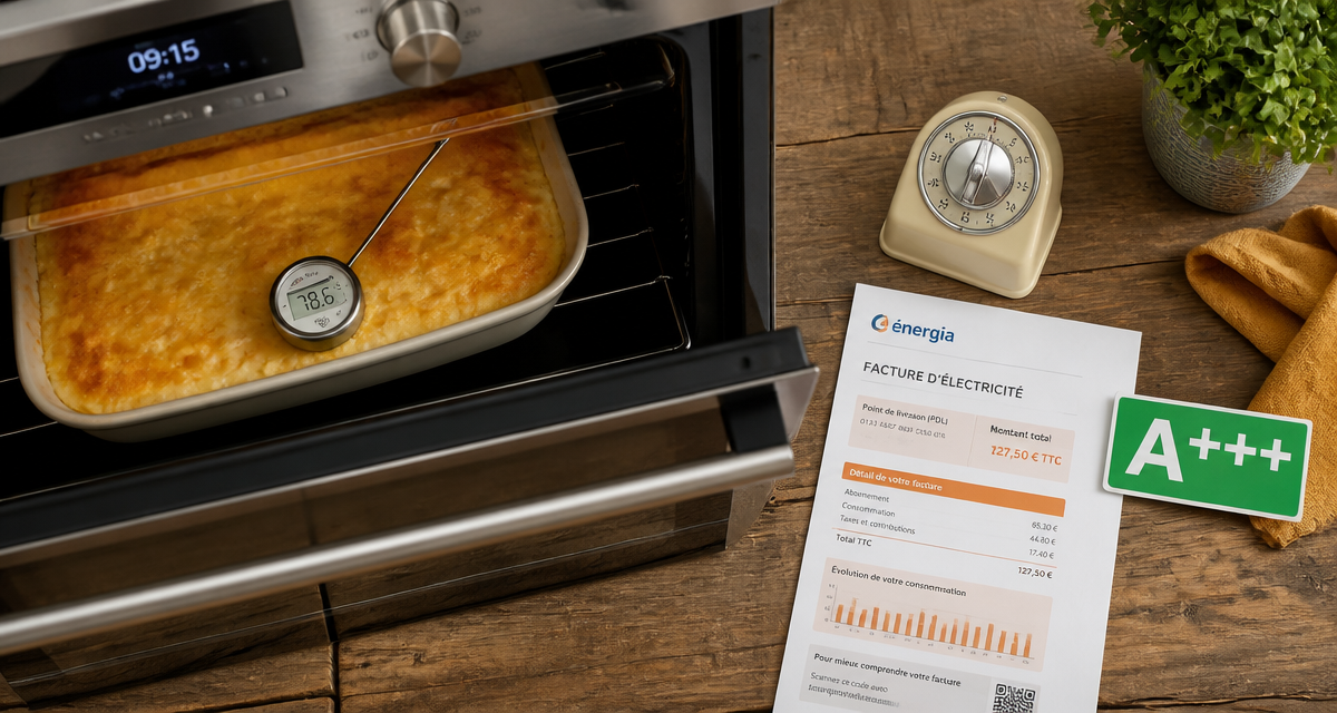 consommation four electrique avec plat gratin et facture