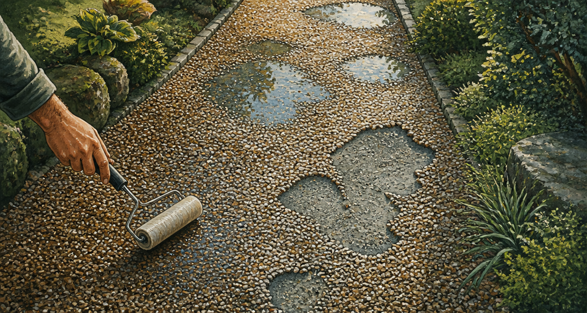 hydroway problème flaques eau graviers décollés