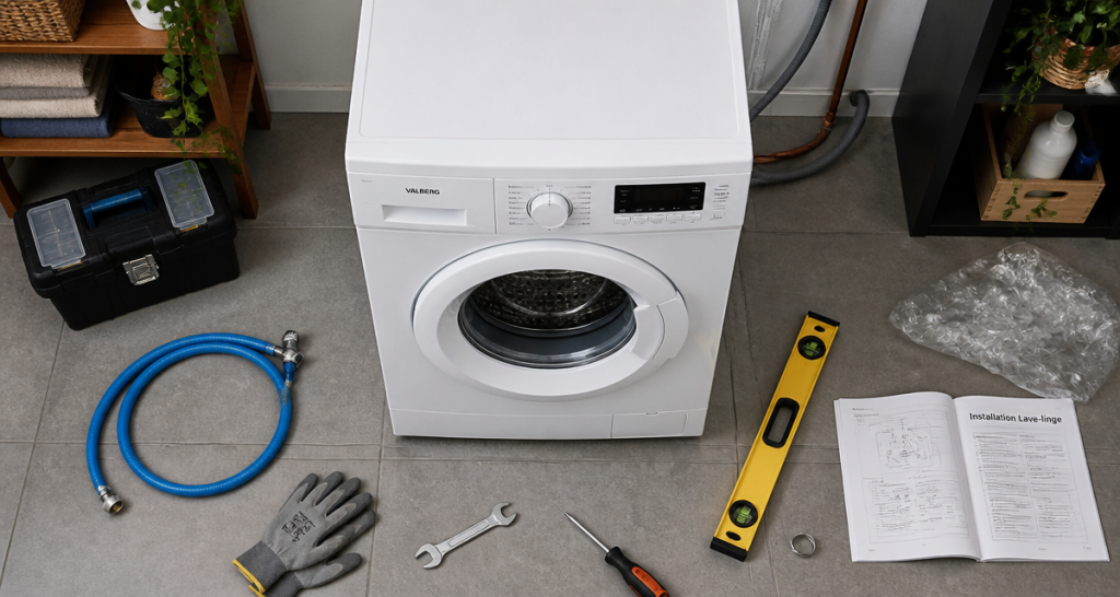 installer machine à laver outils buanderie