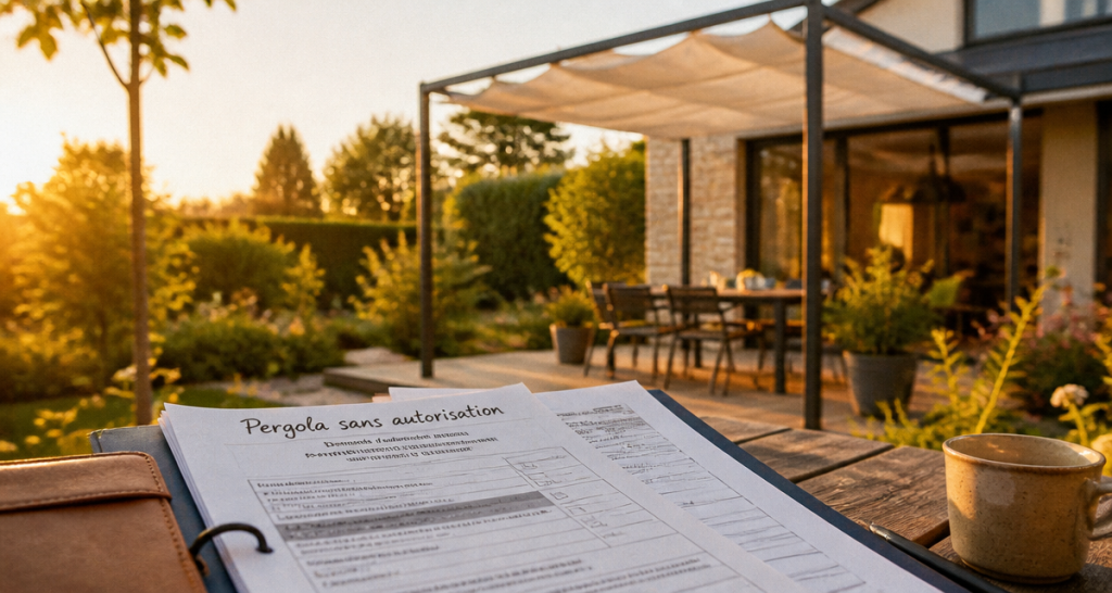 pergola démontable sans autorisation dossier mairie terrasse