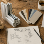 pvc ou bois pour les fenetres échantillons sur table