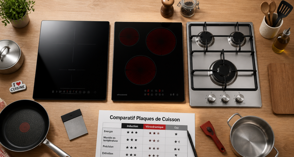 quelle plaque de cuisson choisir induction gaz vitrocéramique comparatif