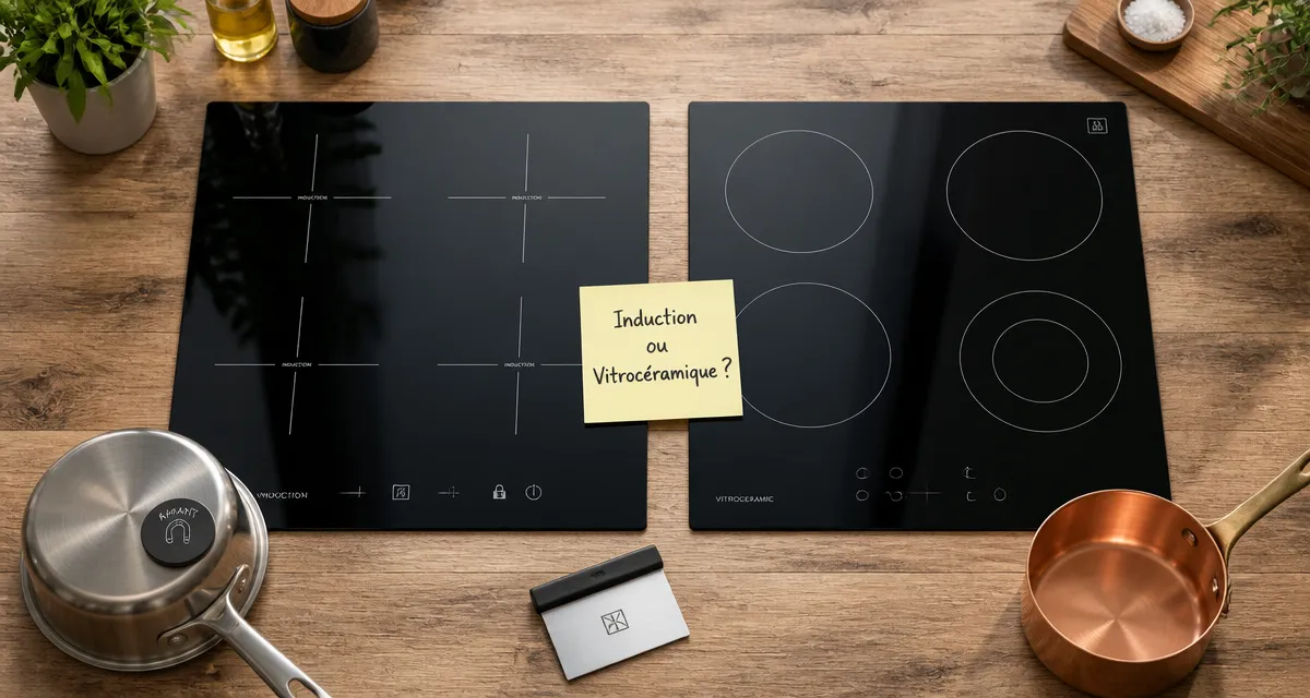 comment reconnaitre une plaque induction et vitrocéramique sur un plan de travail