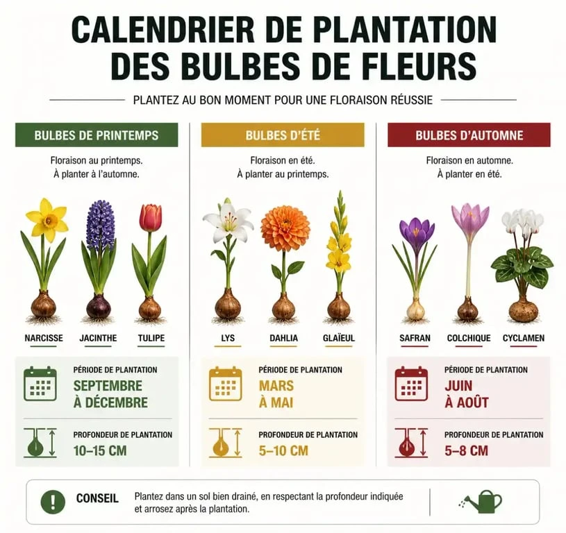 Calendrier de plantation des bulbes de fleurs : périodes idéales pour planter ses bulbes au jardin