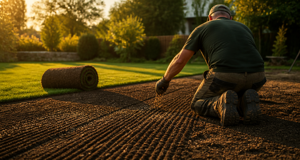 gazon herbe semis jardinier