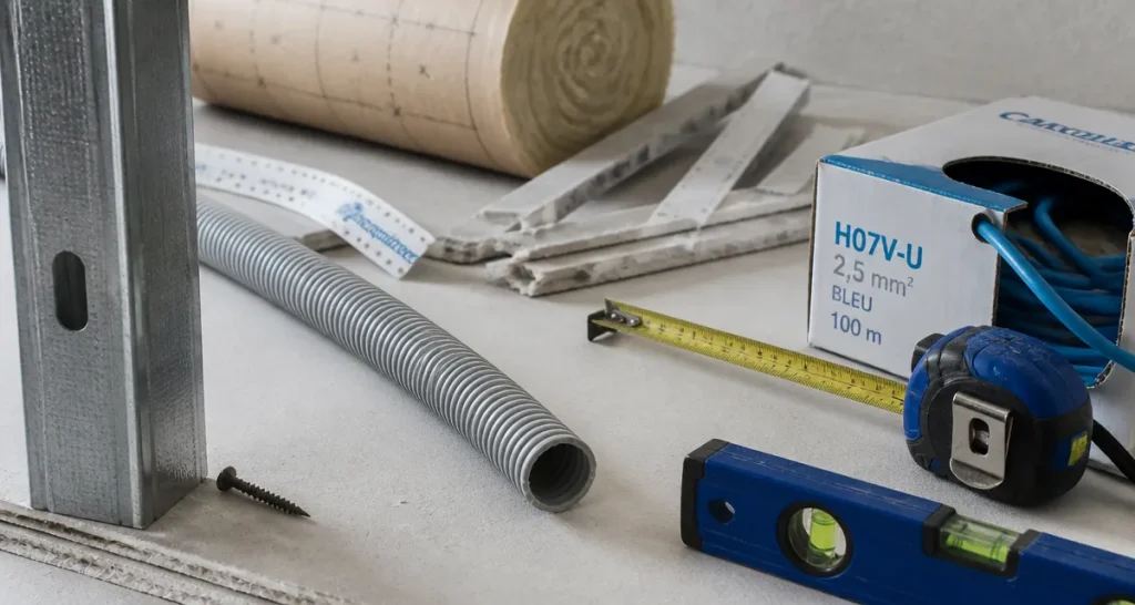 Norme câble sans gaine dans cloison placo : gaine ICTA et risques