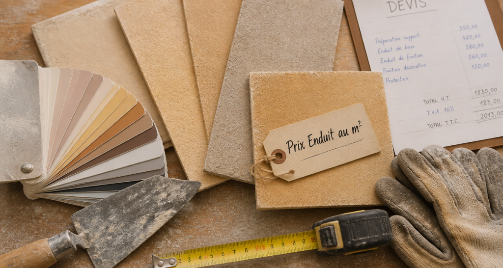 prix enduit m2 échantillons outils artisan