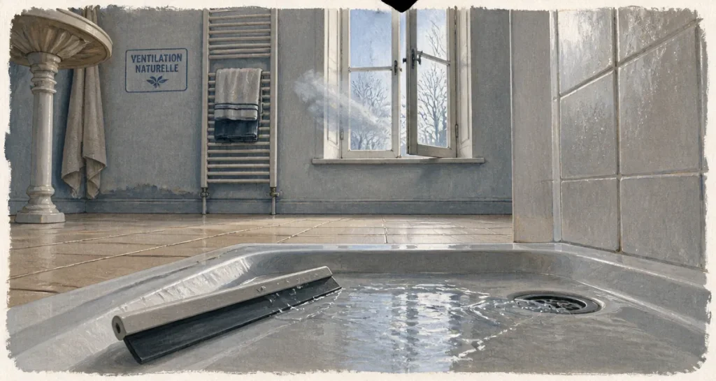 Ventiler une salle de bain sans VMC : condensation et humidité réduites par aération