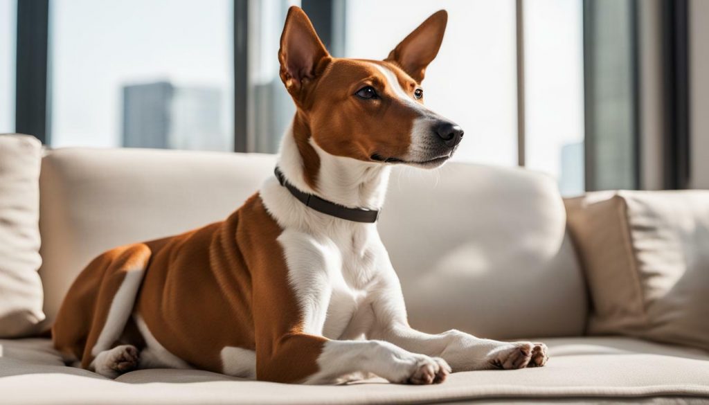 Basenji sur un canapé