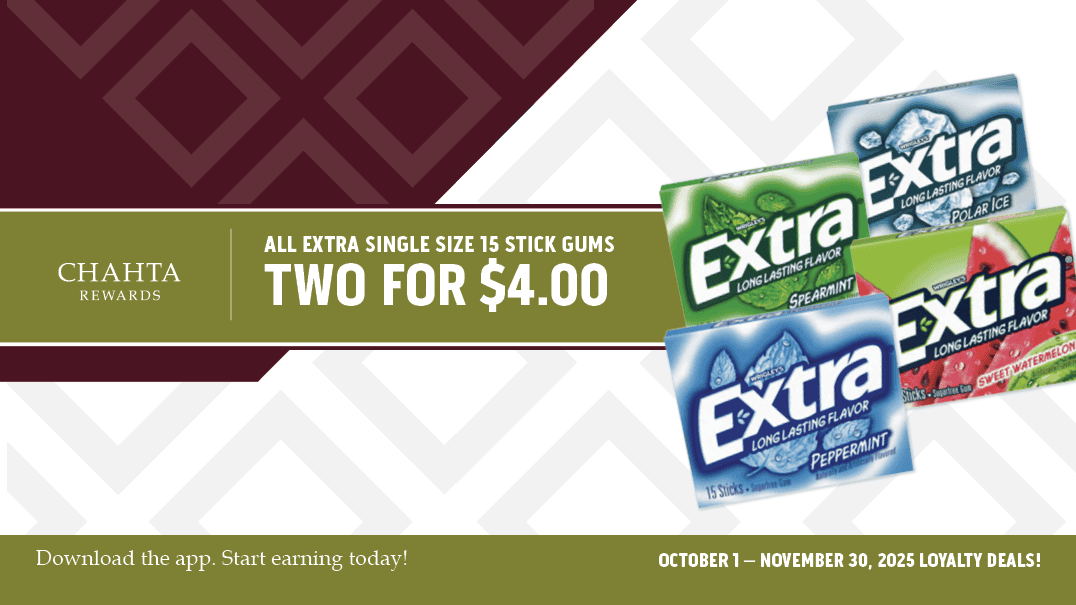 Chahta Rewards 2 for $4 Extra Gum
