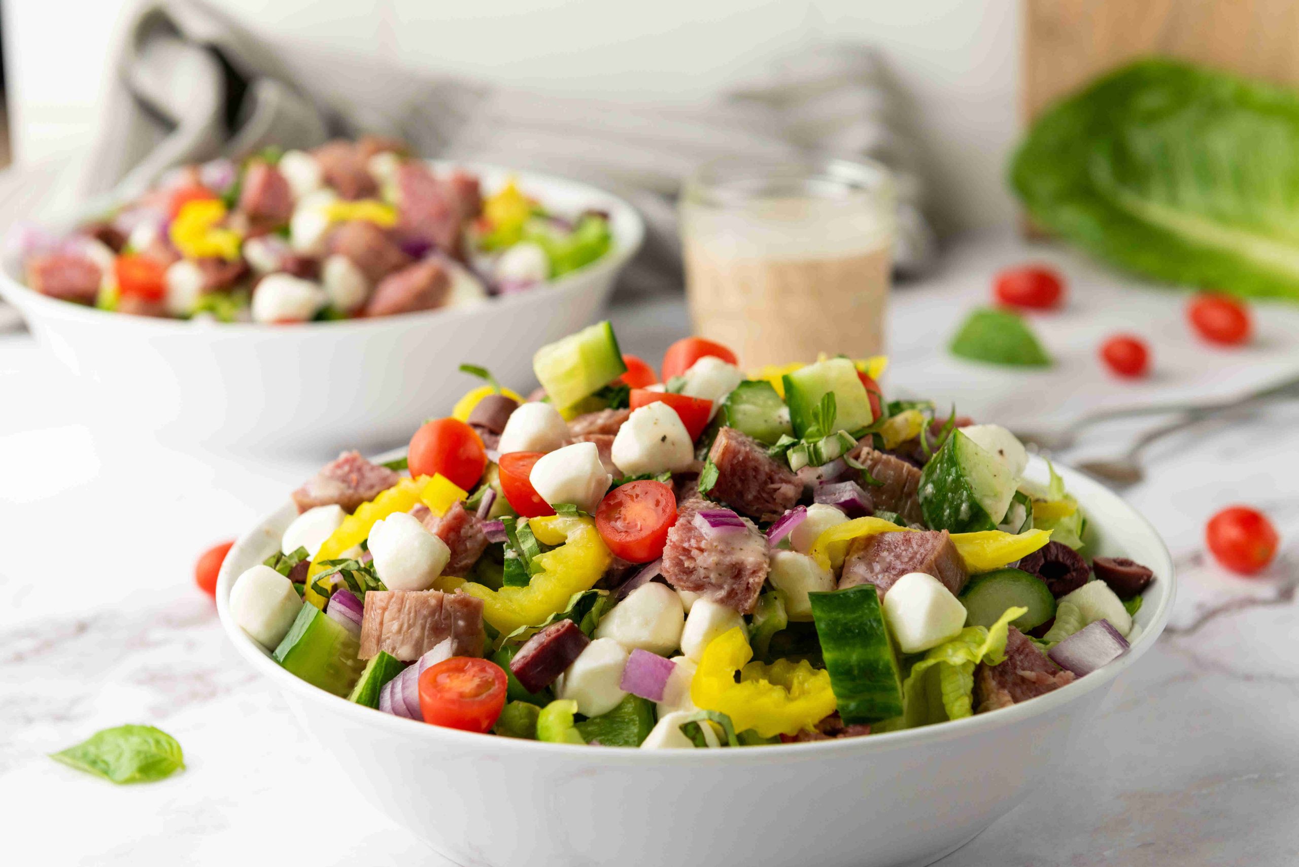 Italian chopped salad in a bowl