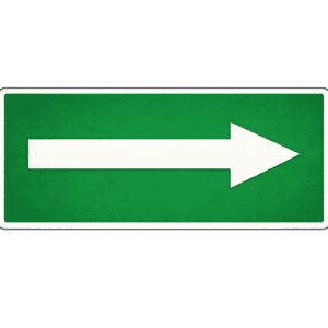 Freccia direzionale del DAE sul pannello