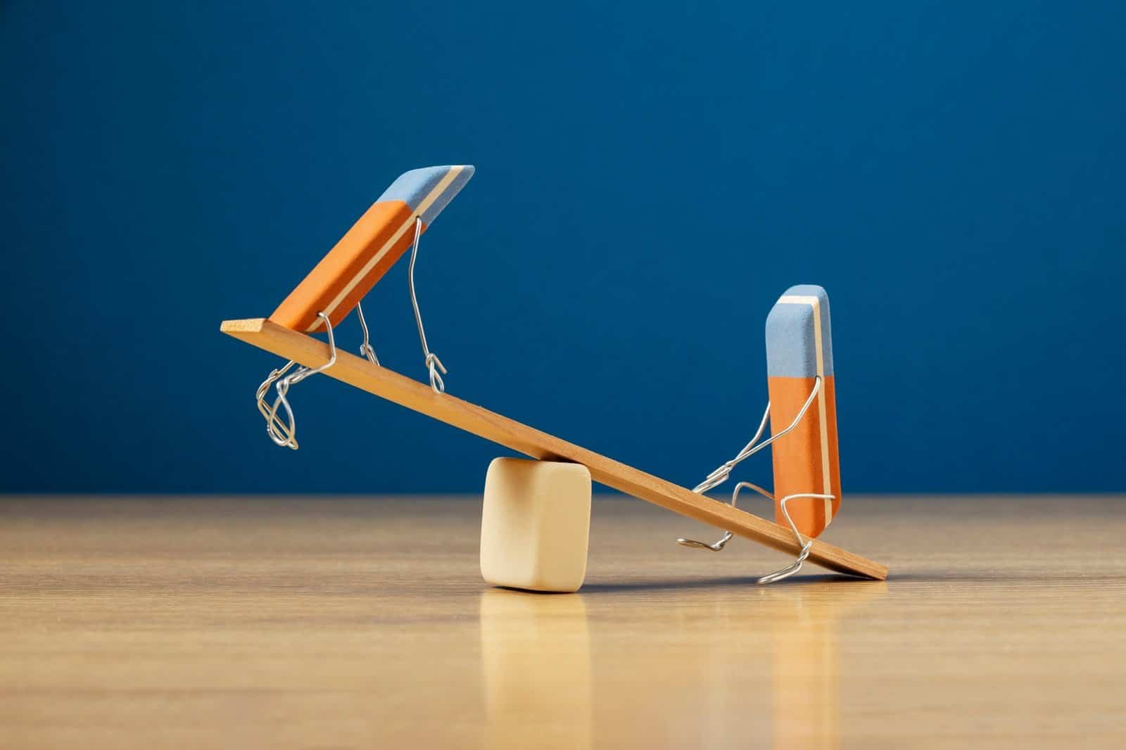 Seesaw with erasers, bias