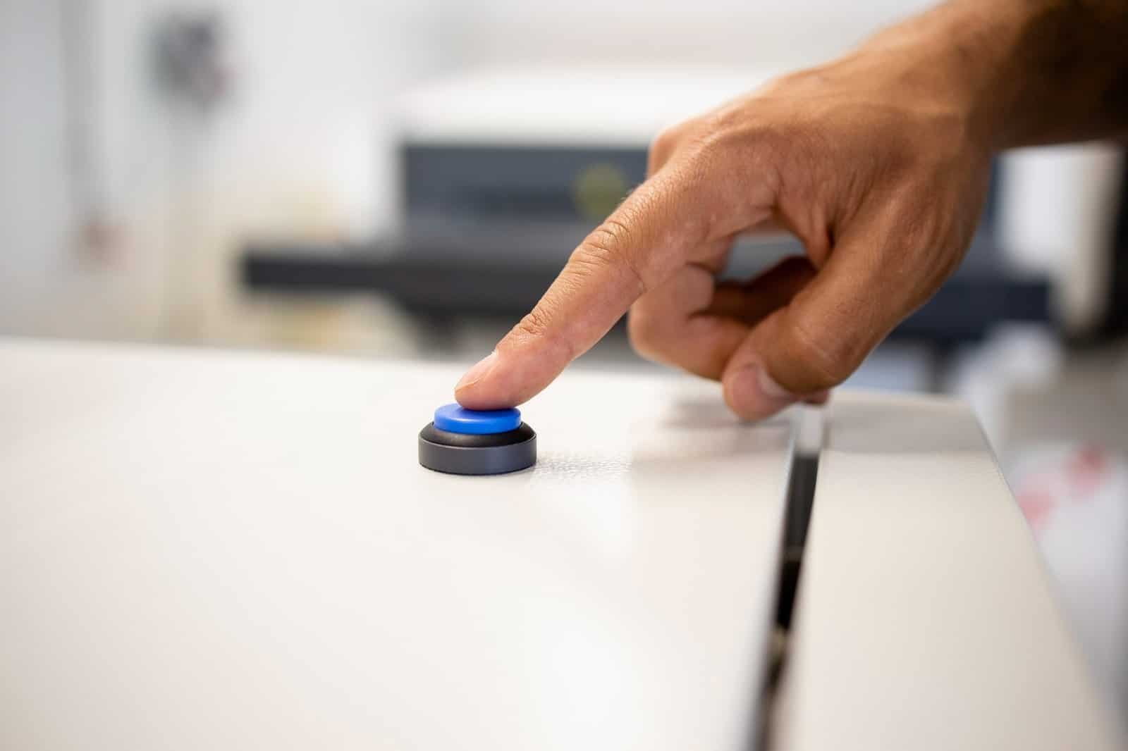 Hand, finger, pressing a button