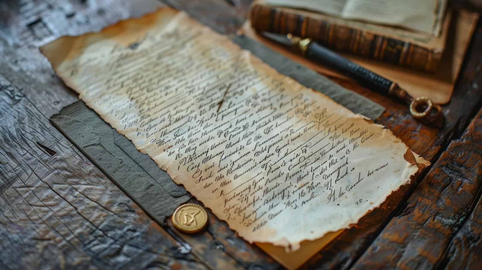 Constitution, old scrolls, paper, laws