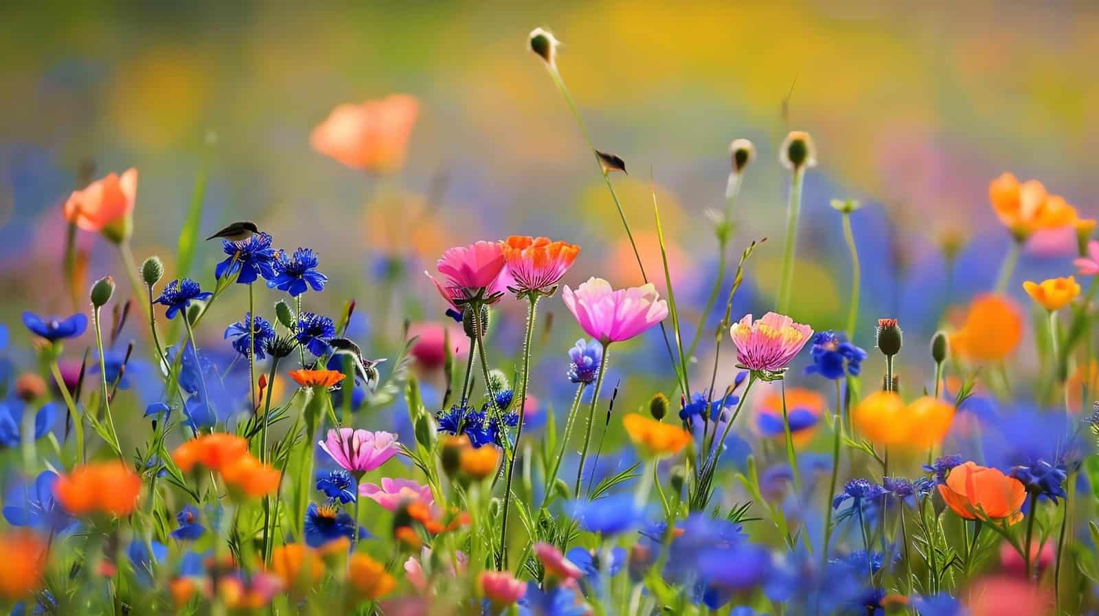 Flowers in a field. Valence.