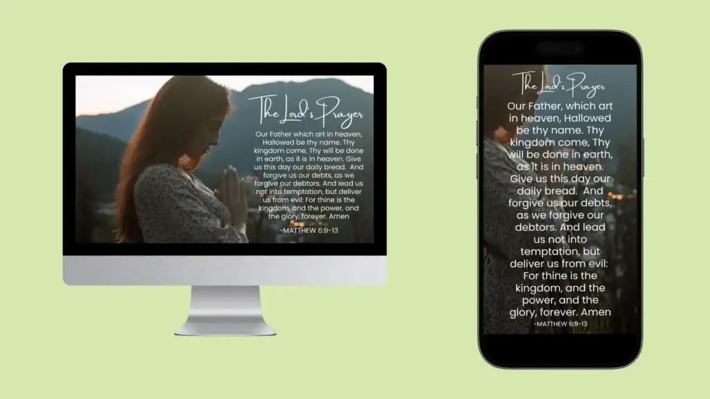 The Lord's Prayer wallpaper for a laptop/computer and a cell phone The Lord's Prayer wallpaper for a laptop/computer and a cell phone