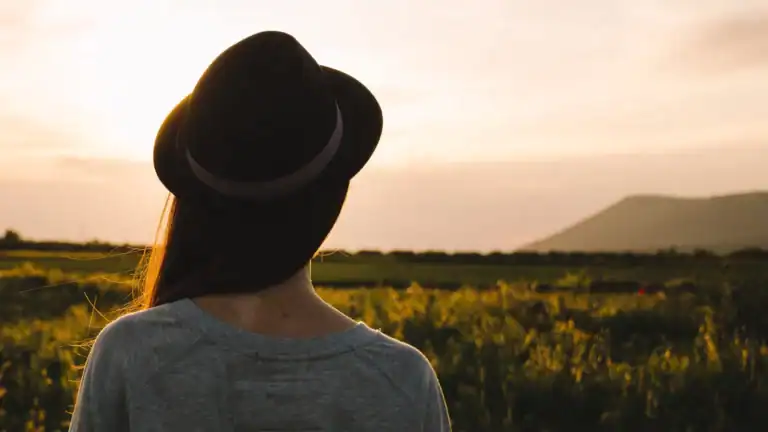 A woman looking at beautiful scenery