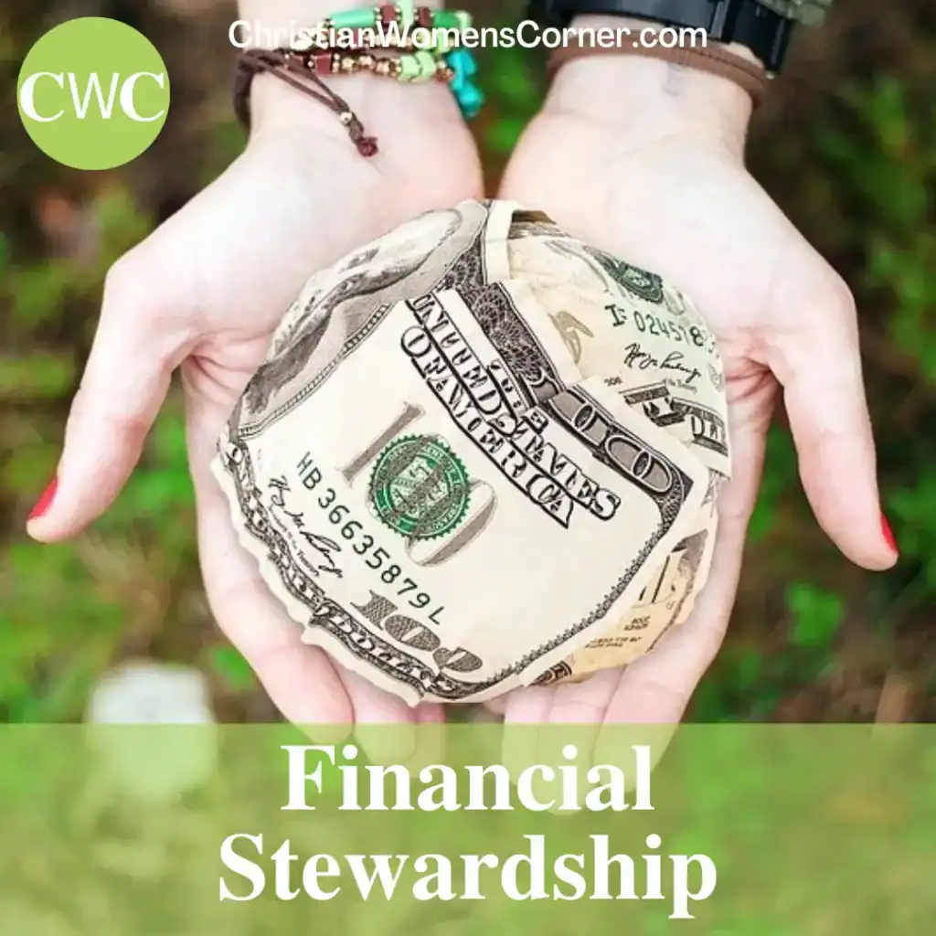 A woman holding a crumpled-up ball of money, relating to financial stewardship.