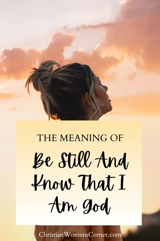 A woman looking up at a sunset Pintrest Pin