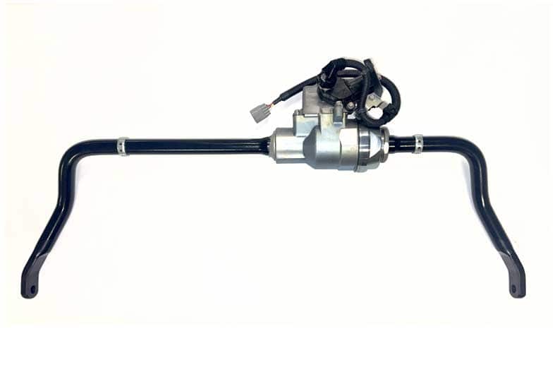 High-performance motorcycle steering system with electronic control unit for enhanced handling and safety.