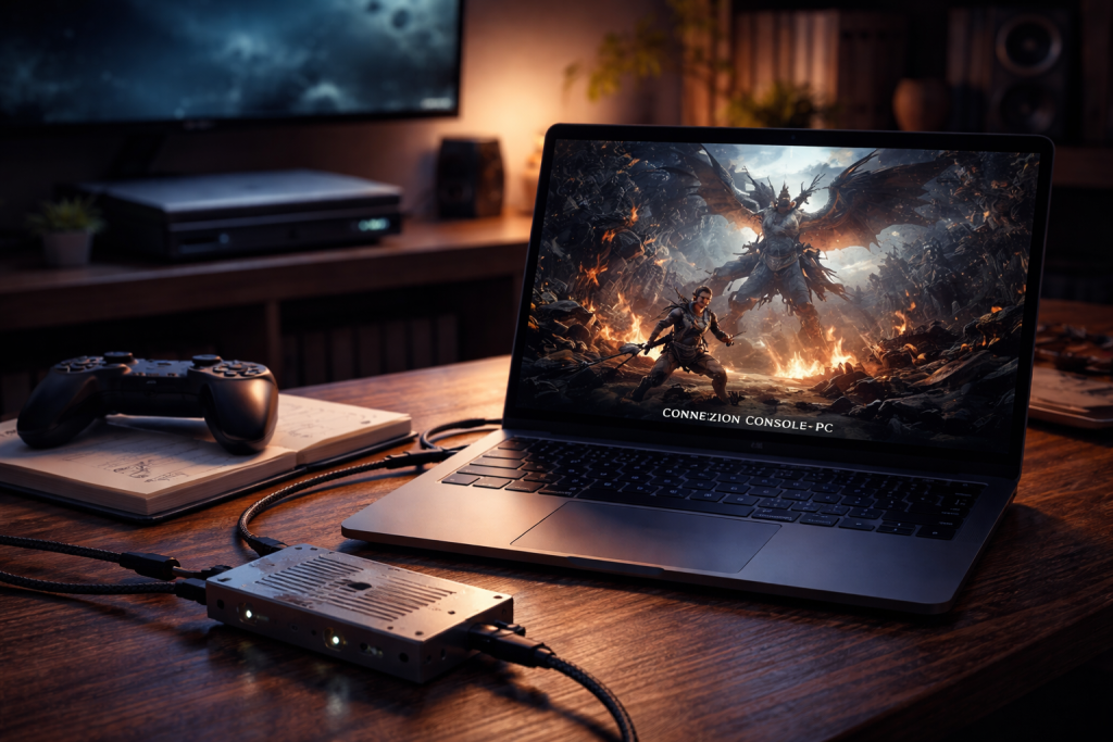 brancher une console sur un pc portable