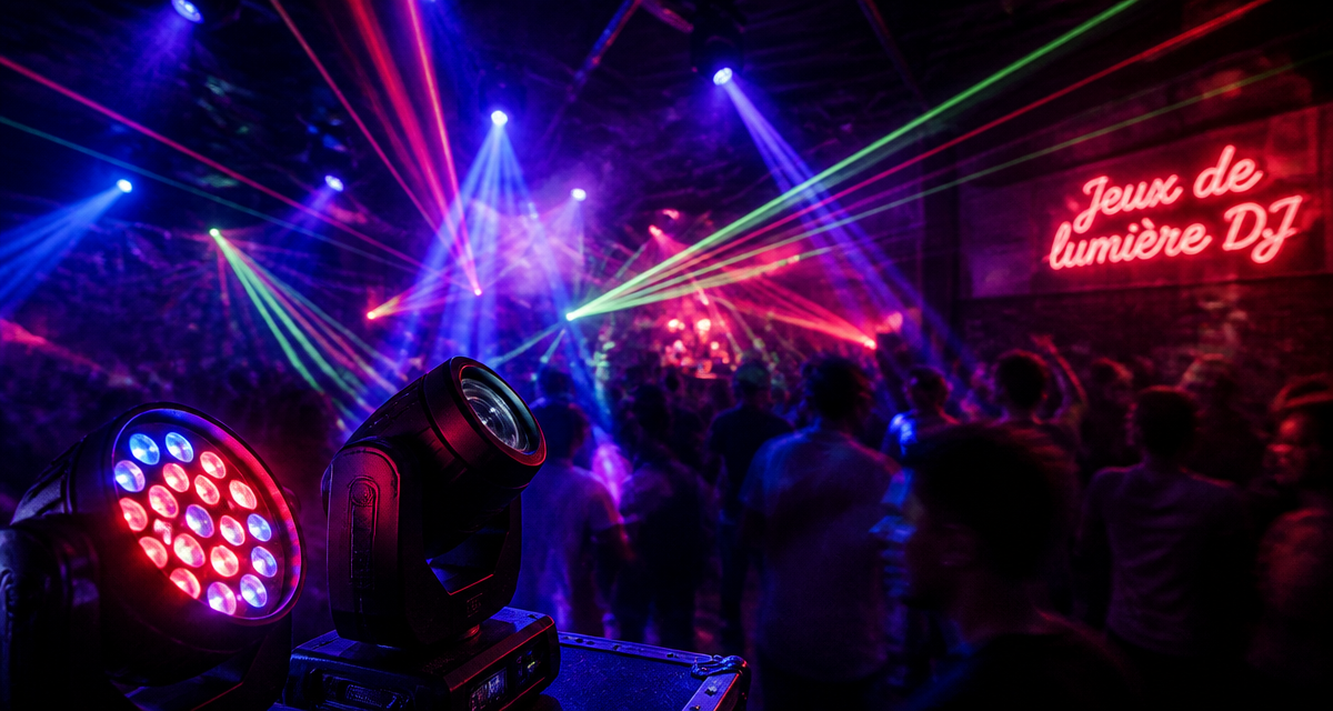 jeux de lumiere pour dj sur piste de danse