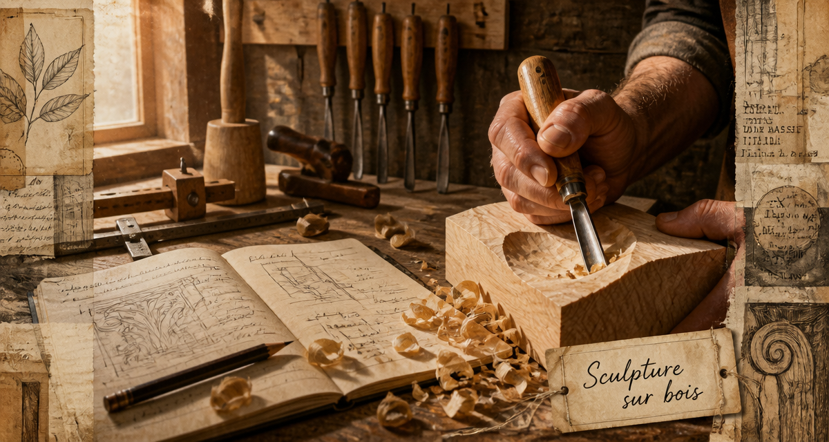 sculpture bois main artisan outils