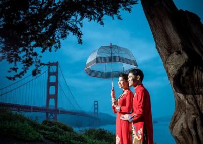 cinecrown-wedding-photo-bay-area-sunset-asian-in-red-ao-dai-dress