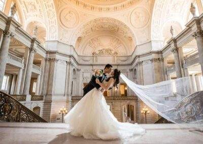 CineCrown wedding photography at San francisco city hall with bride groom.