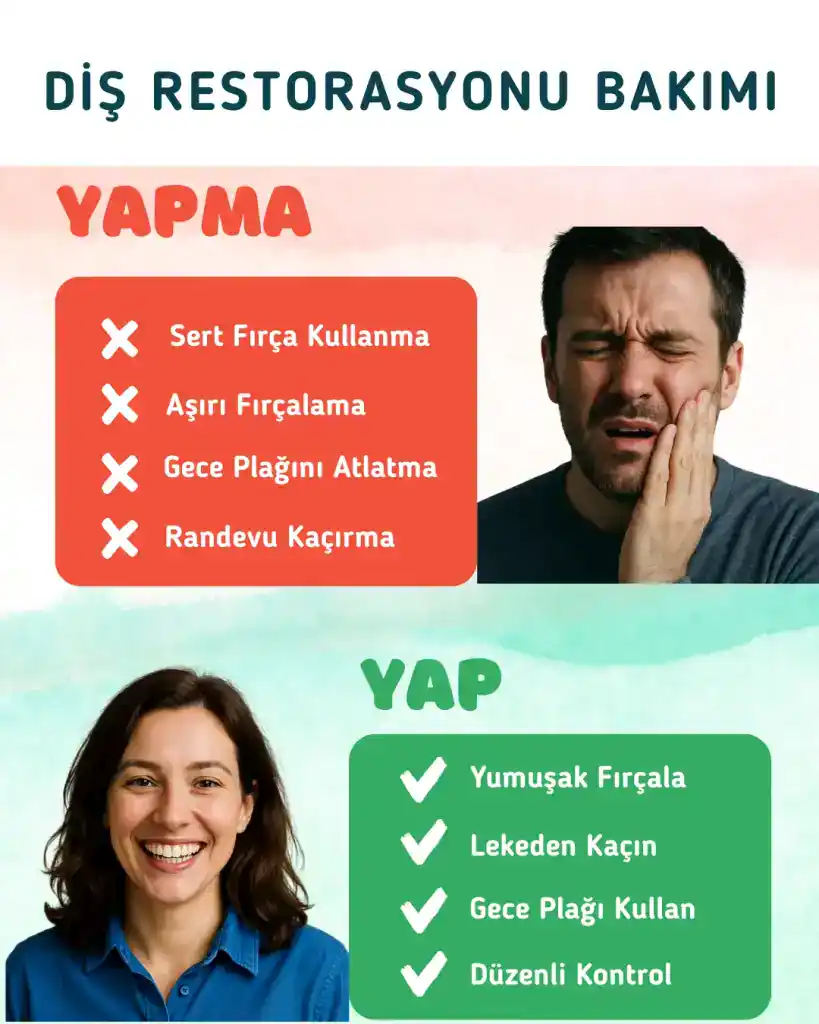 Edavi Sonrası Diş Bakımı: Hollywood Gülüşünüzü Yıllarca Koruyun 1 DİŞ RESTORASYONU BAKIMI