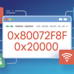 Fenêtre affichant code erreur 0x80072f8f 0x20000 sur écran