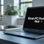 illustration ecran pc portable noir moderne