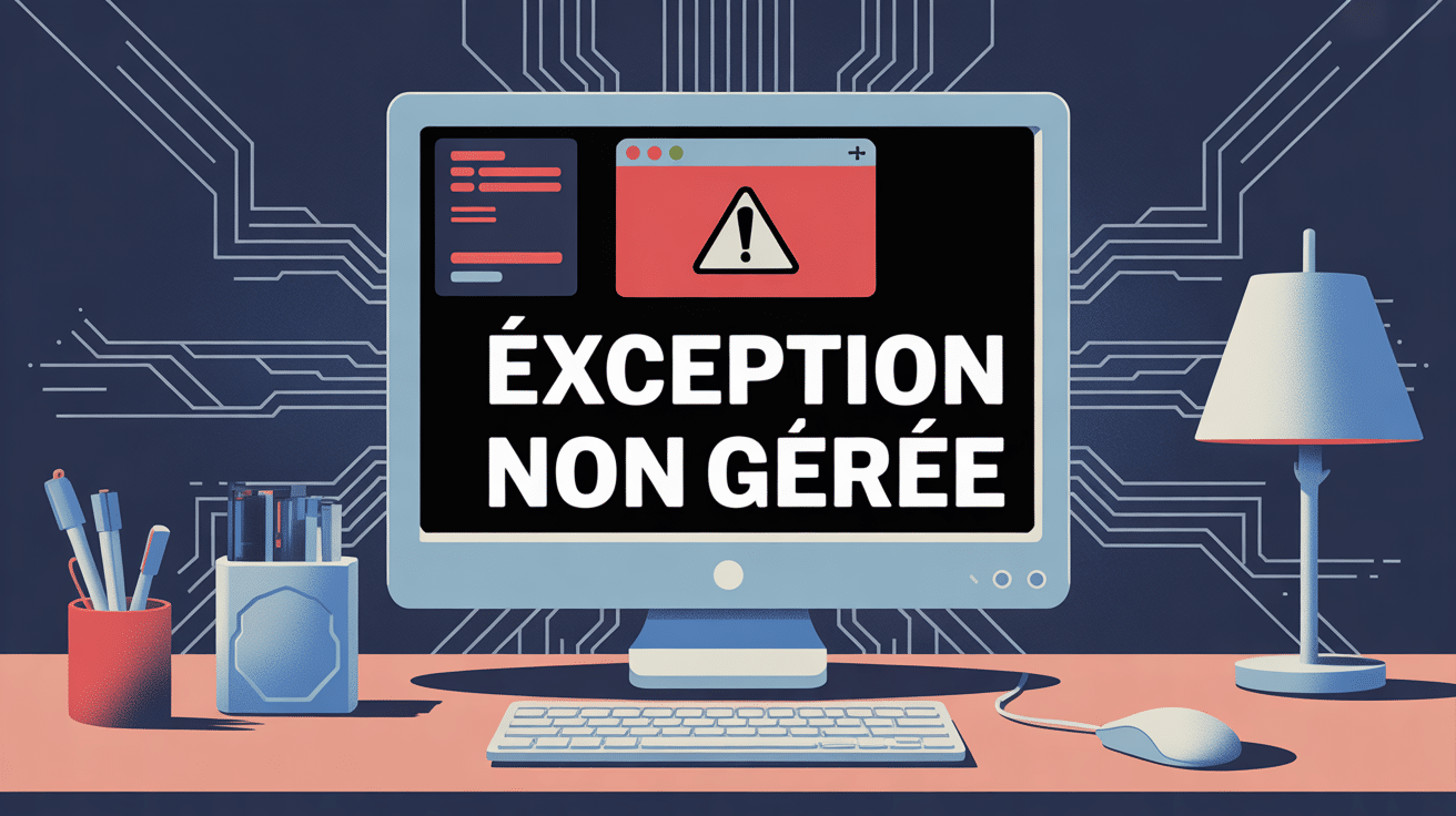 une exception non gérée s'est produite dans votre application, écran erreur
