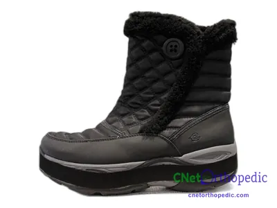 Shoe lift added to a women's black boot
