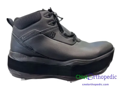 Shoe lift added to a men's grey boot