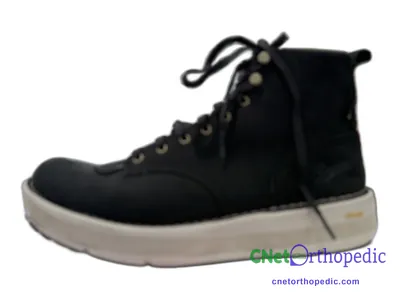 Shoe lift added to a men's black boot