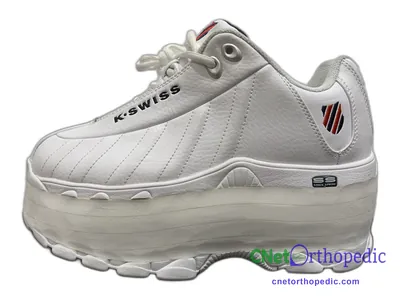 Shoe lift added to a women's K-Swiss sneaker