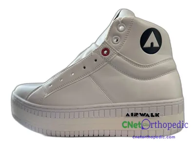 Shoe lift added to a men's grey Airwalk sneaker