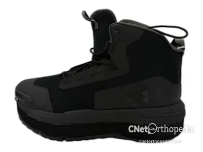 Shoe lift added to a men's black Under Armour sneaker