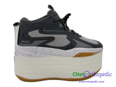 Shoe lift added to a men's black AND1 sneaker