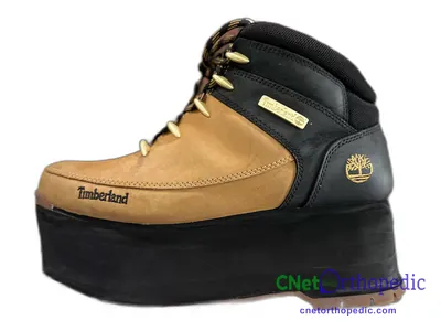 Shoe lift added to a men's Timberland boot
