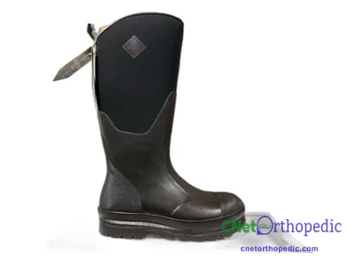 Shoe lift added to a men's black Muck boot