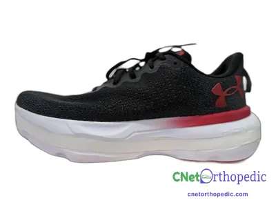Shoe lift added to a men's black Under Armour sneaker