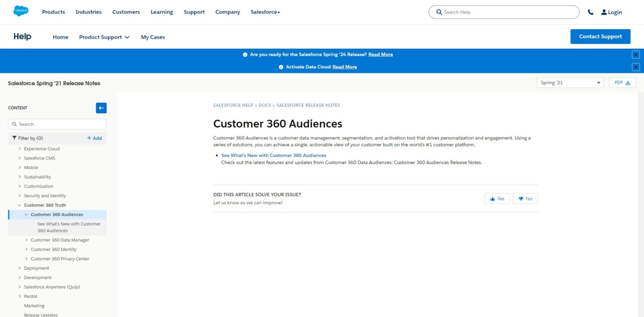 3. Salesforce Customer 360 Audiences