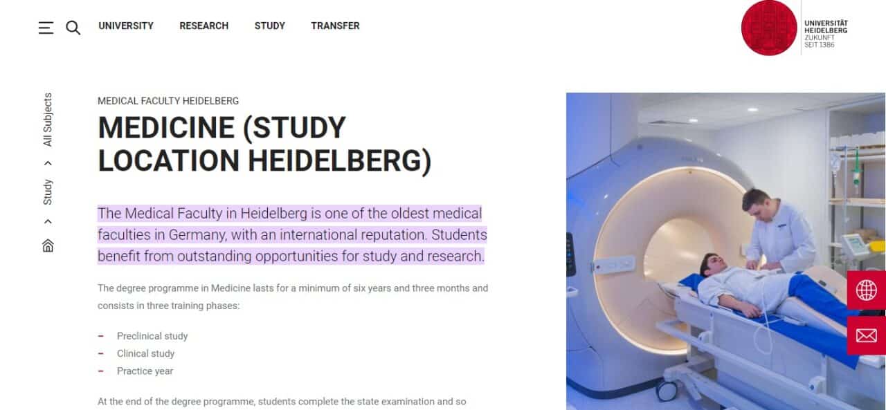 1. University of Heidelberg - Faculty of Medicine (Germany) (Best Medical Universities In Europe)