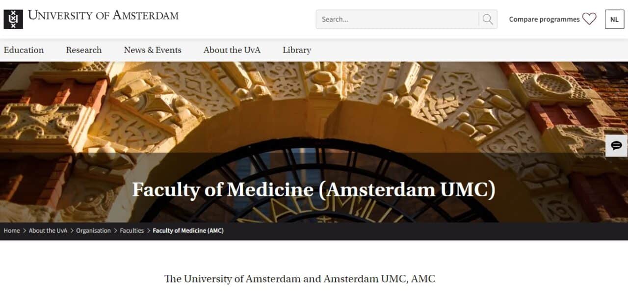 6. University of Amsterdam - Faculty of Medicine (Netherlands)