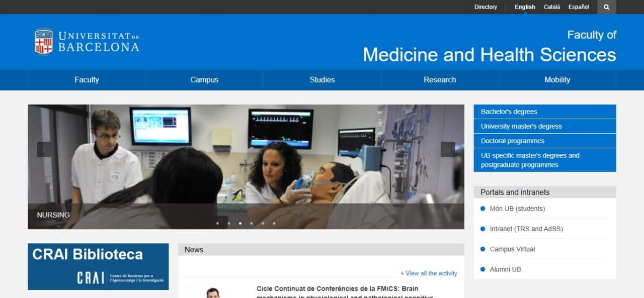 9. University of Barcelona - Faculty of Medicine and Health Sciences (Spain)